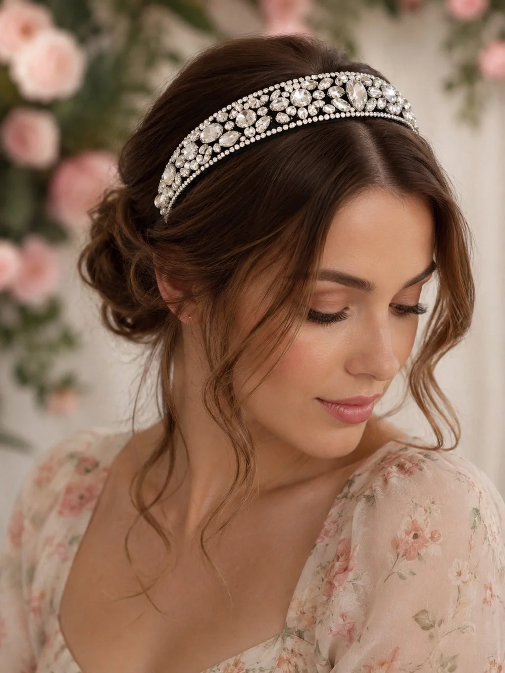 Lauren Lorraine Crystal Embellished Headband Rhinestone Bridal Wedding Glam